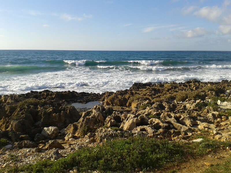 Rocky Coastline with Waves — Blue, Calm