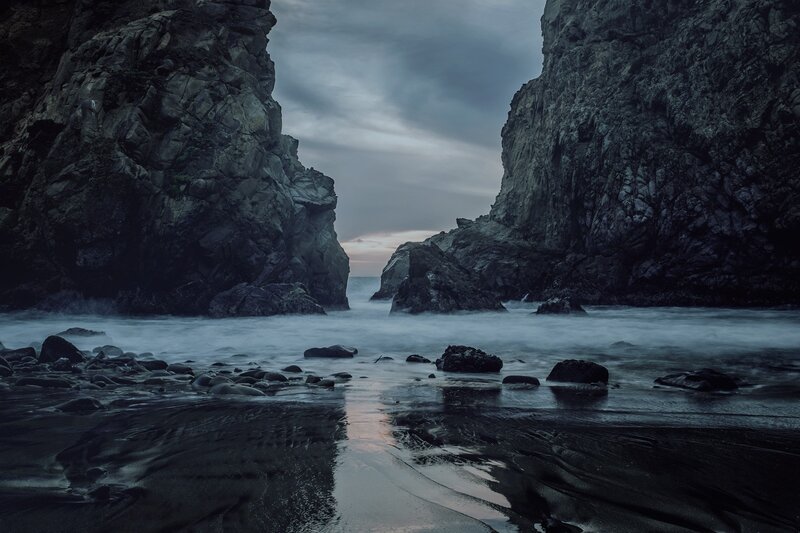 Rocky Cove at Dusk — Gray