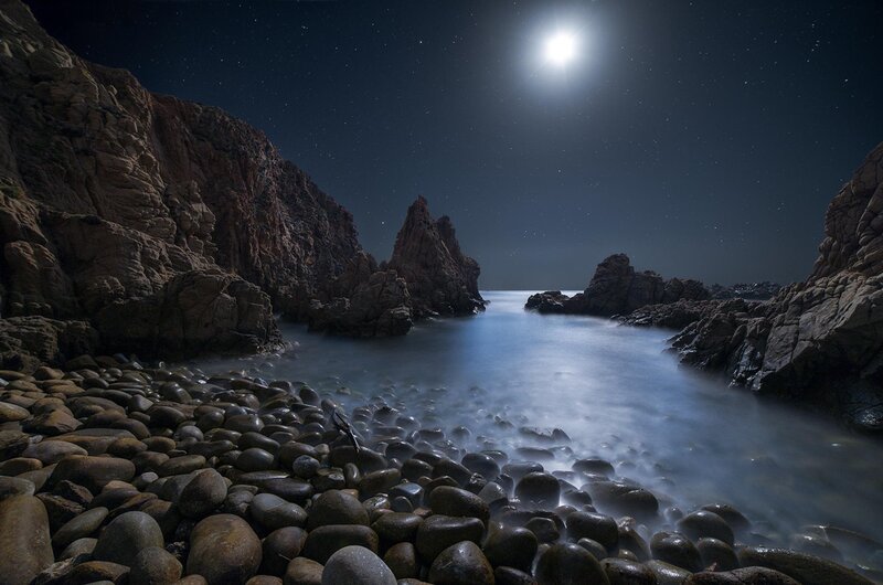 Rocky Cove at Night
