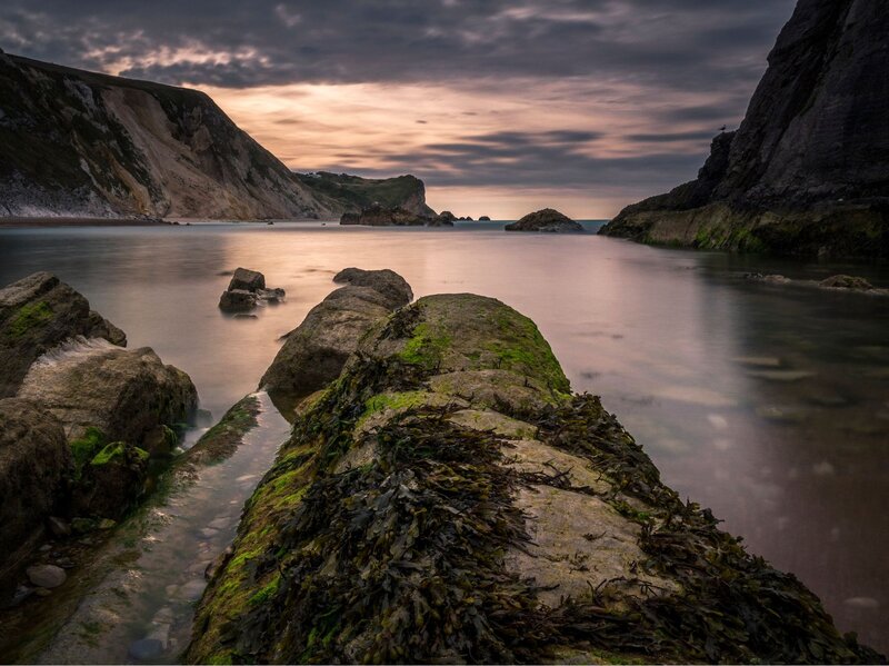 Rocky Cove at Sunset — Gray
