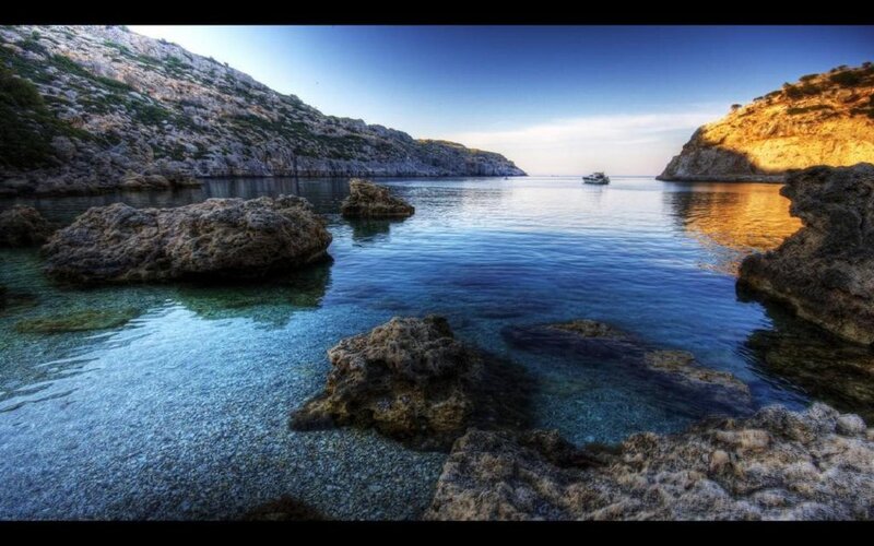 Rocky Cove with Boat