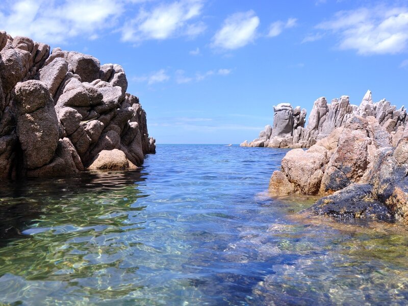 Rocky cove with clear water