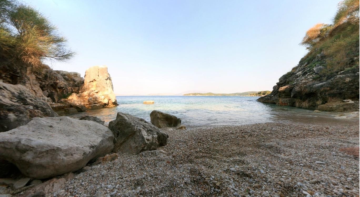 rocky cove with pebble beach