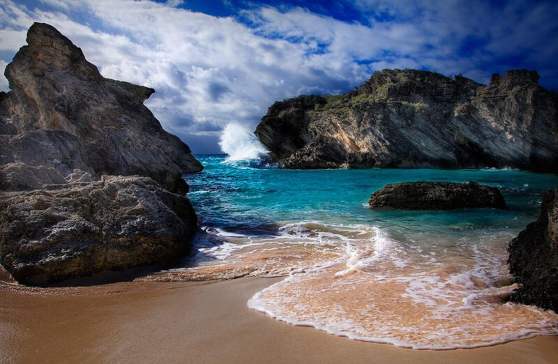 Rocky cove with turquoise water