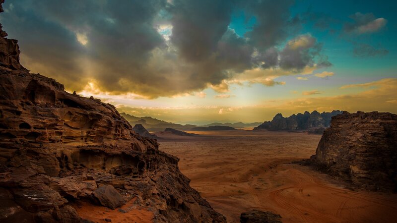 Rocky Desert Canyon — Brown