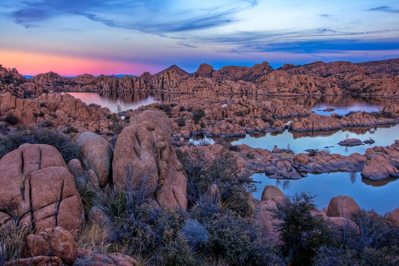Rocky Desert Lake — Blue