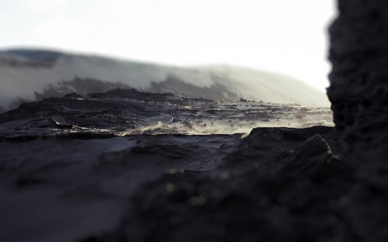 Rocky Desert Landscape — Black
