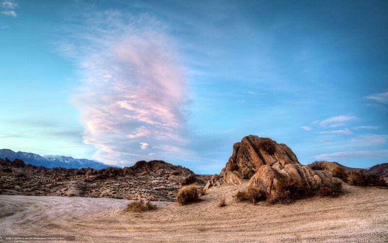Rocky Desert Landscape — Blue, Serene, Sunrise