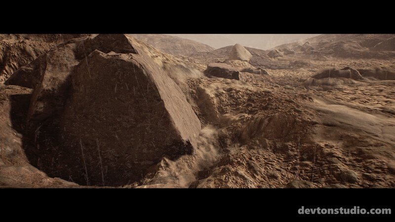 Rocky Desert Landscape — Brown, Arid, 3d Render, Rocks