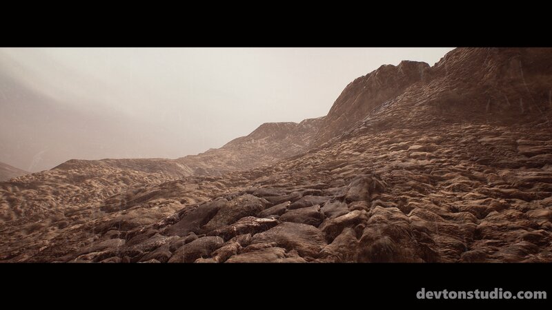 Rocky Desert Landscape — Brown, Desolate, 3d Render, Mountain