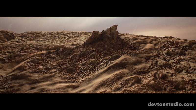 Rocky Desert Landscape — Brown, Desolate, 3d Render