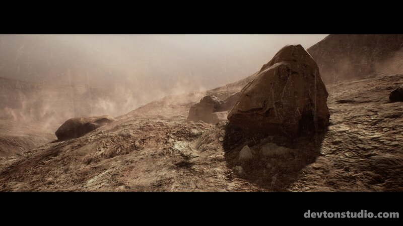 Rocky Desert Landscape — Brown, Desolate
