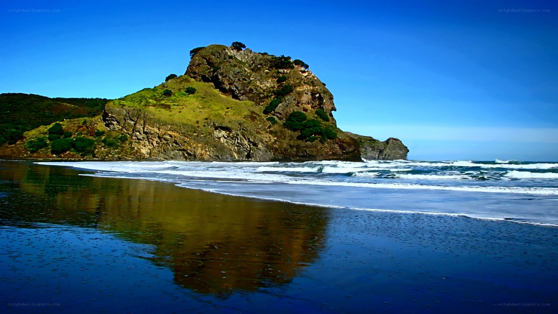 Rocky headland at coastal beach