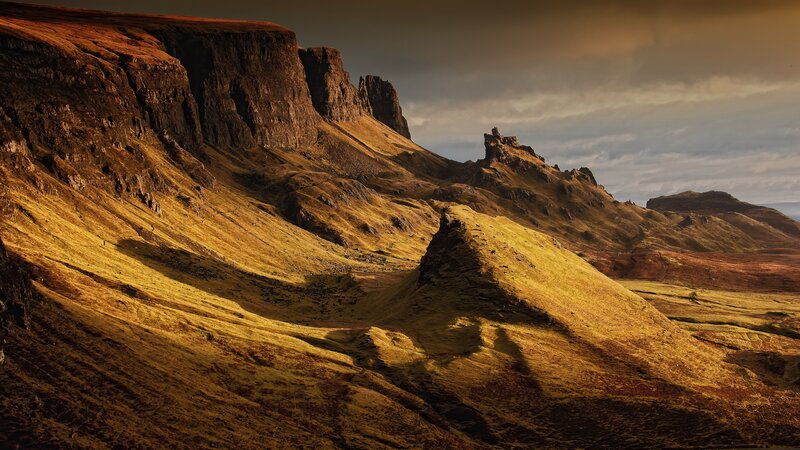 Rocky Hills at Sunset — Brown