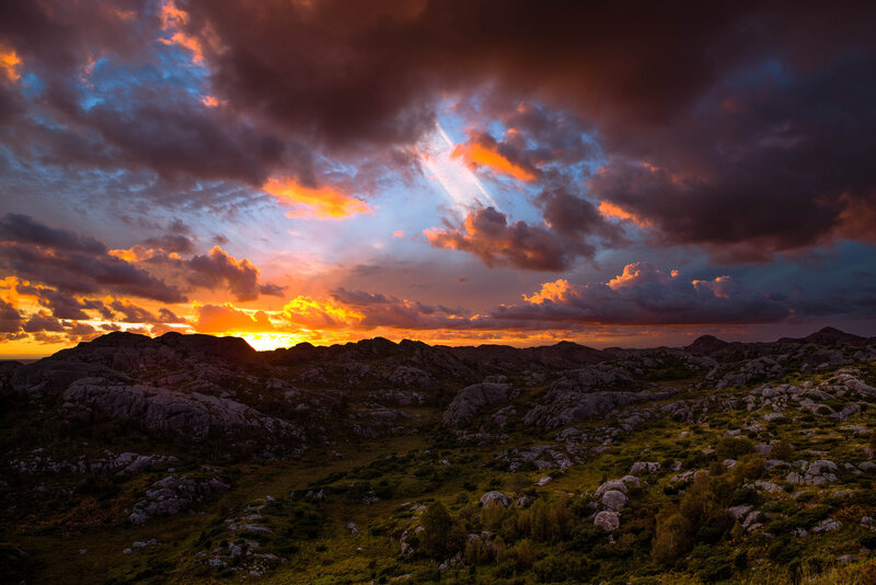 Rocky Hills at Sunset — Orange