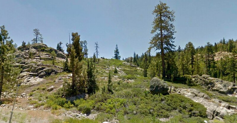 Rocky Hillside with Trees — Green, Serene, Afternoon