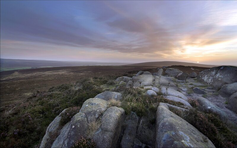 Rocky Hilltop at Sunset — Purple
