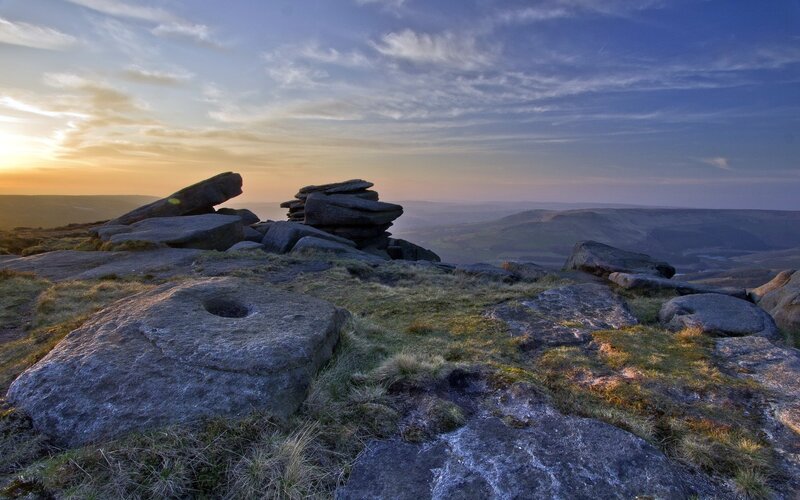 Rocky Hilltop Landscape — Blue