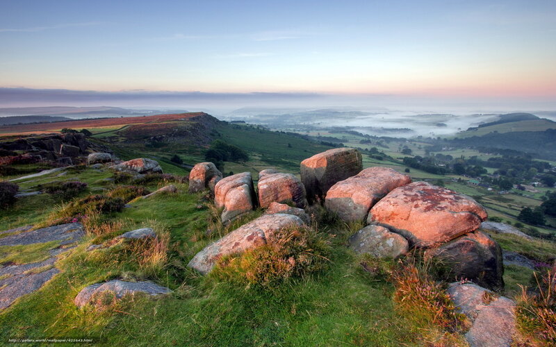 Rocky Hilltop Landscape — Green, Serene