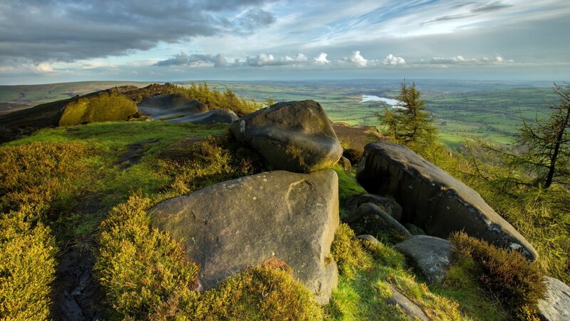 Rocky Hilltop Landscape — Green