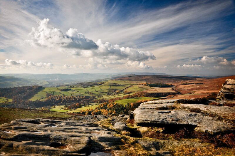 Rocky Hilltop View — Blue, Dramatic