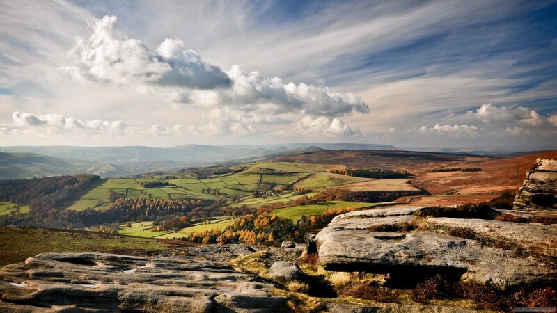 Rocky Hilltop View — Green, Serene
