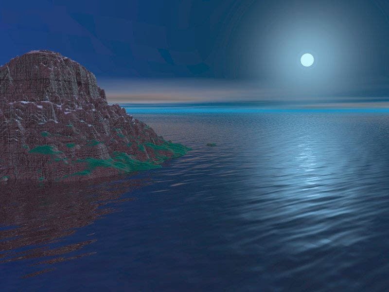 Rocky Island at Night