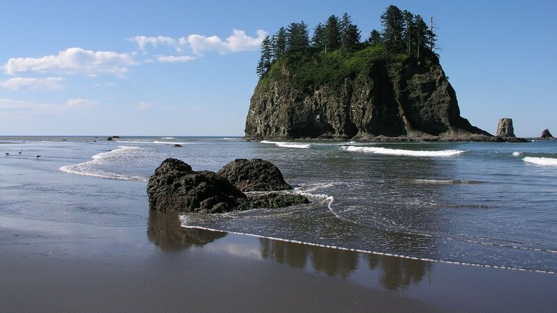 Rocky island at the beach
