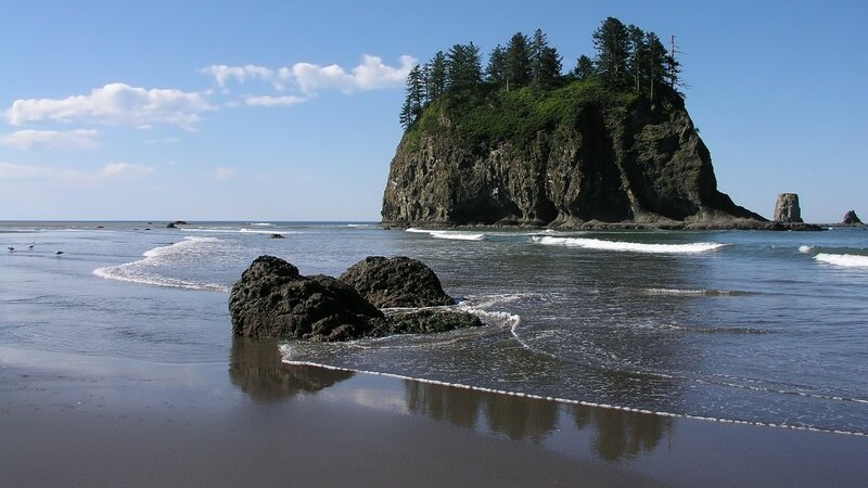 Rocky island at the beach