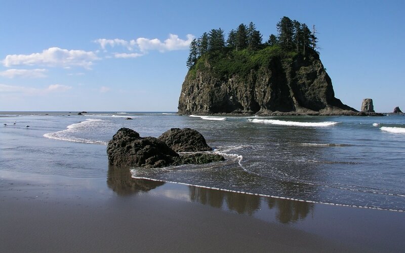 Rocky island at the beach