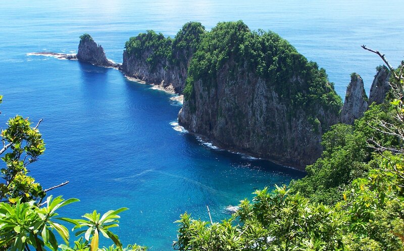 Rocky Island in Blue Sea