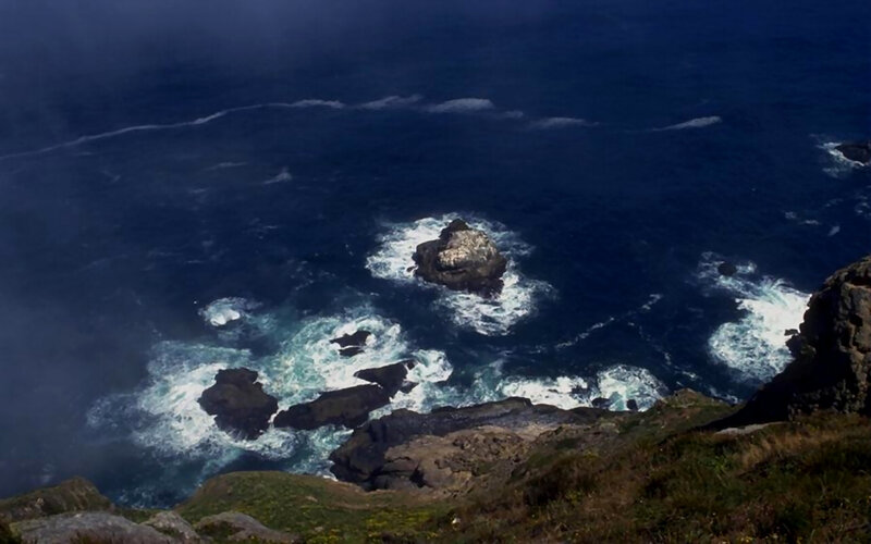 Rocky Island in Ocean — Blue, Dramatic, Photograph, Rocks