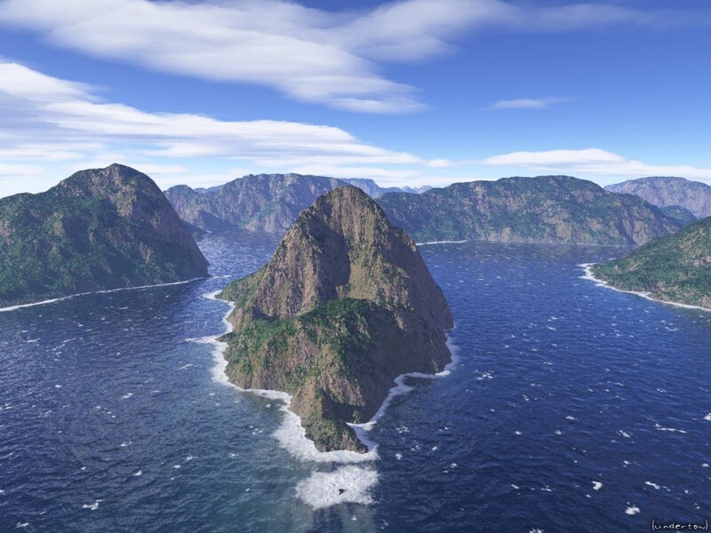 Rocky Island in Ocean