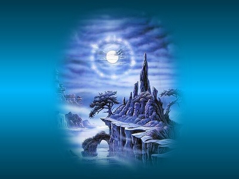 Rocky Island under Moonlight