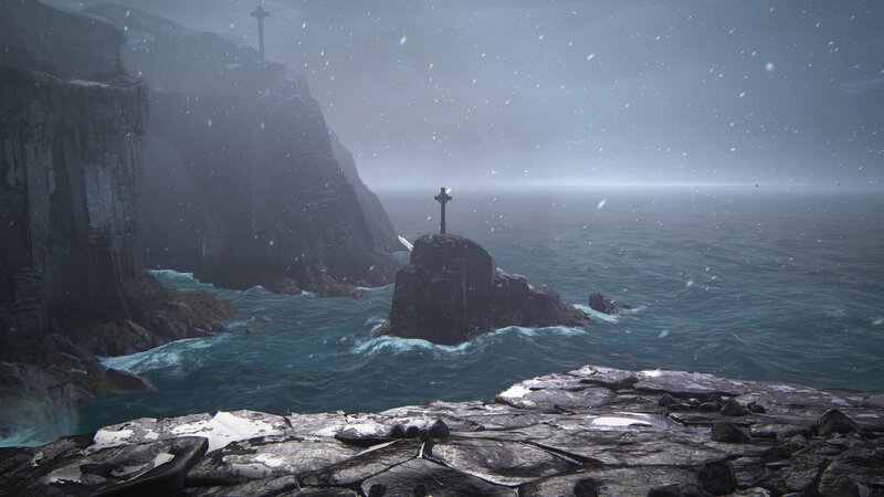 Rocky Island with Crosses