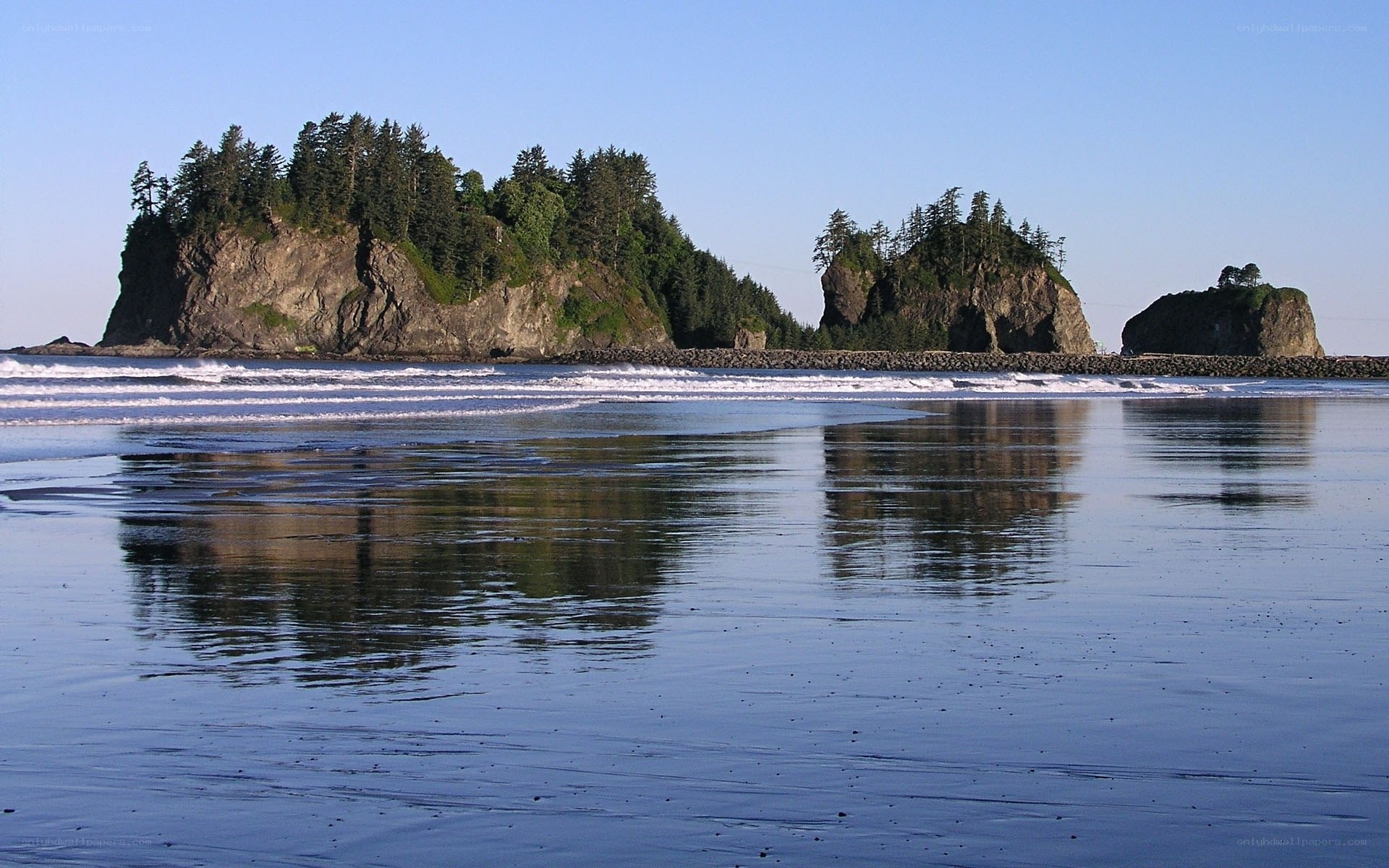 Rocky islands at the beach