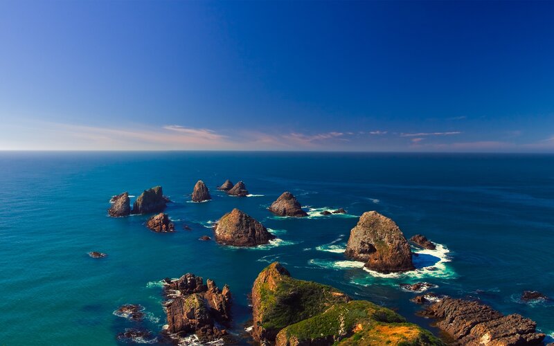 Rocky islands in blue sea