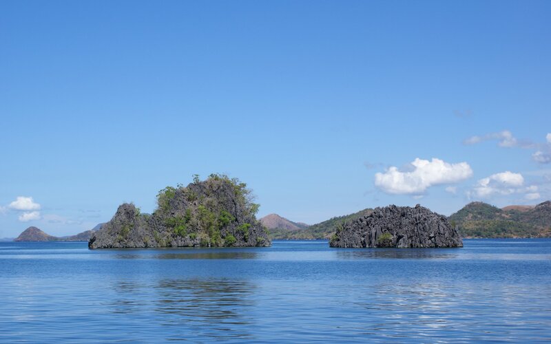 Rocky Islands in Blue Water