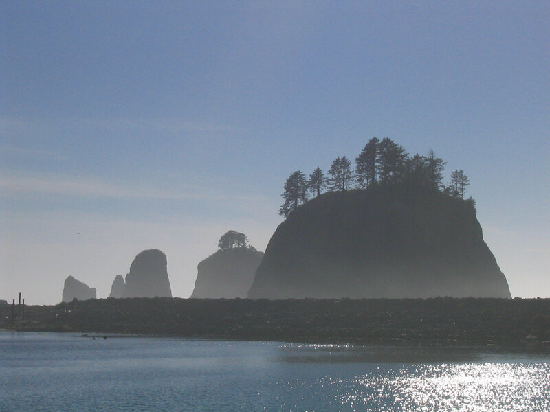 Rocky islands in coastal waters