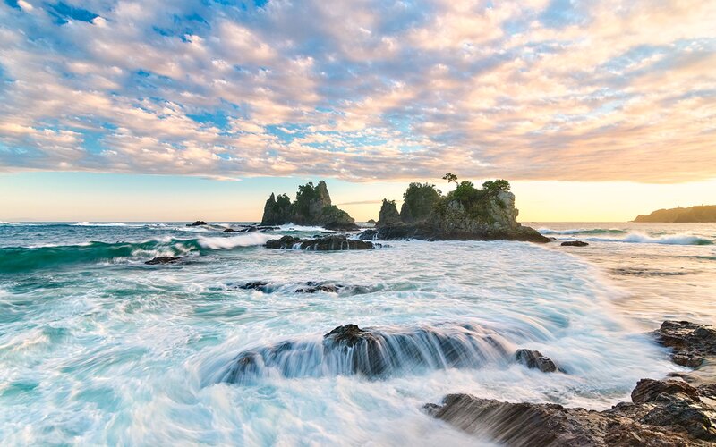 Rocky Islands in Ocean — Blue, Dramatic
