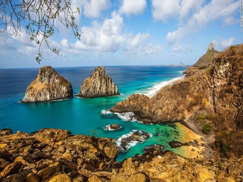 Rocky Islands in Ocean — Blue, Serene, Afternoon, Photograph