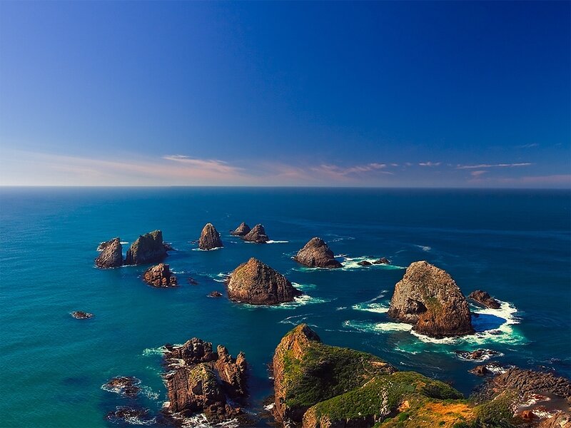 Rocky Islands in Ocean — Blue, Serene