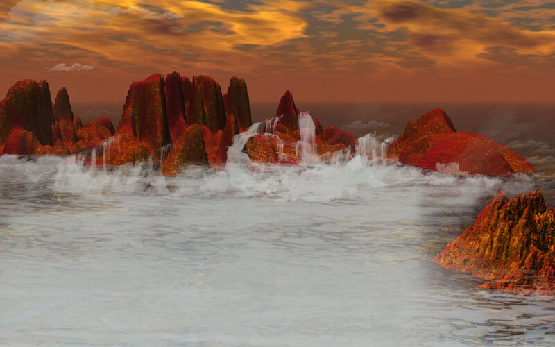 Rocky Islands in Ocean