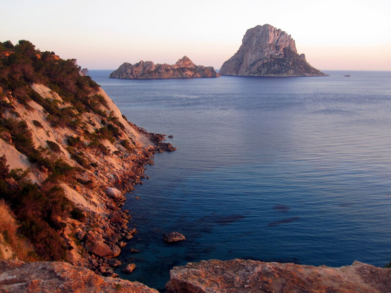 Rocky Islands in Sea — Blue, Serene
