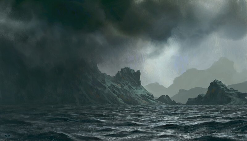 Rocky Islands in Storm