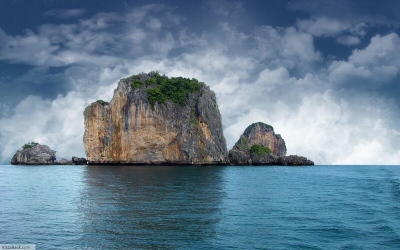 Rocky islands in the sea