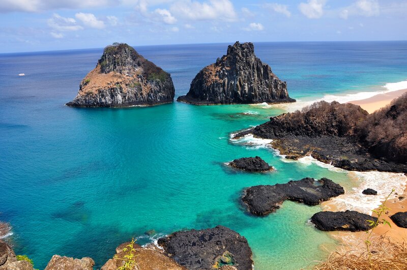 Rocky Islands in Turquoise Water — Blue, Serene