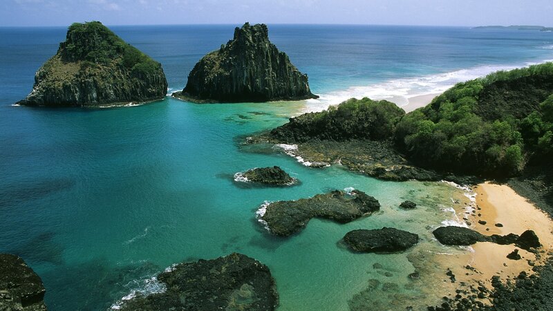 Rocky Islands in Turquoise Water — Blue