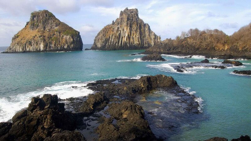 Rocky islands in turquoise water