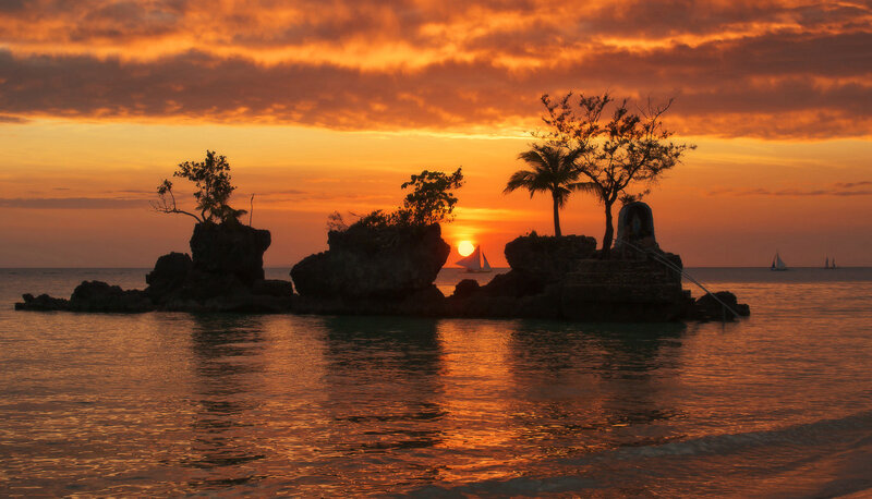 Rocky Islets at Sunset